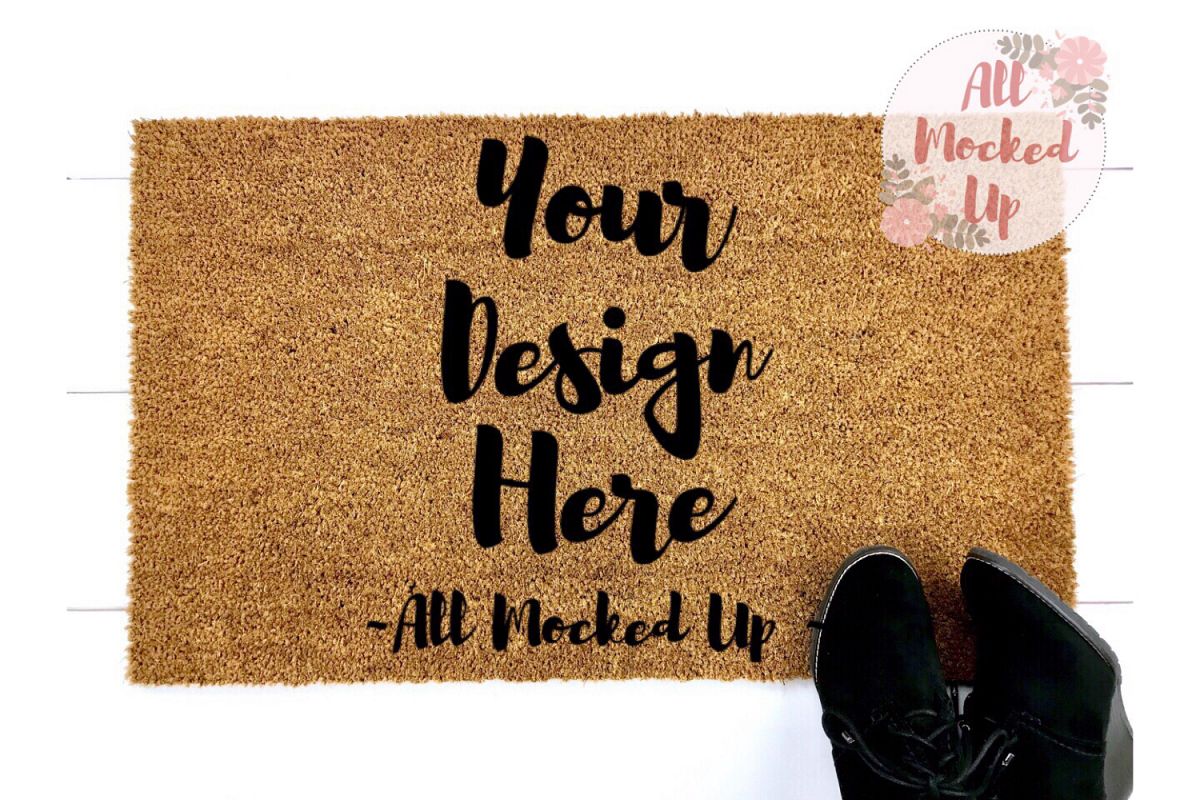 18 x 30 Coir Door Mat Mock Up Flatlay Flat Lay - 4/19 example image 1