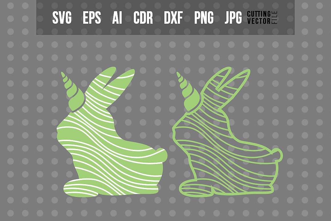 Decorative Bunny Unicorn - SVG example image 1