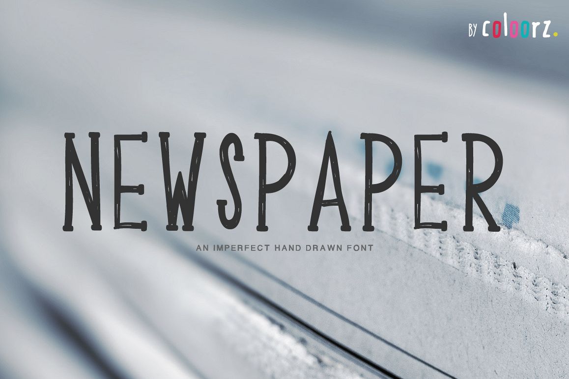 NEWSPAPER hand drawn font example image 1