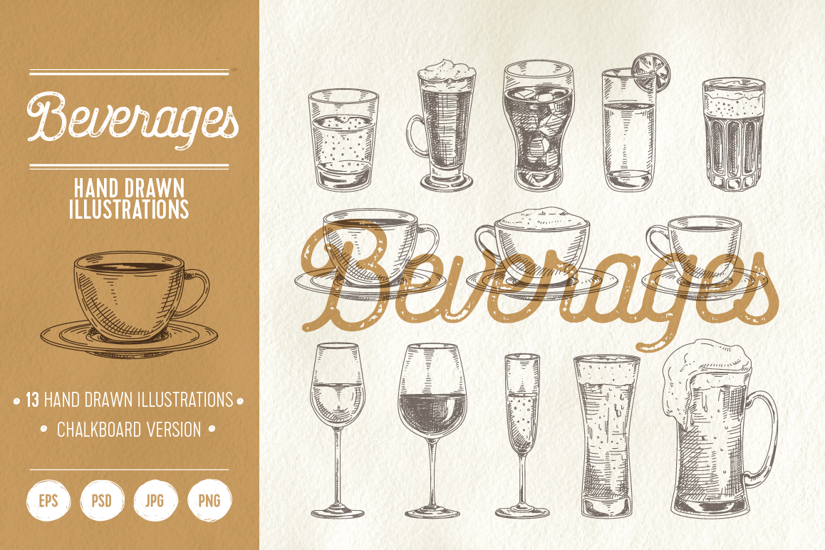 Hand drawn beverages example image 1