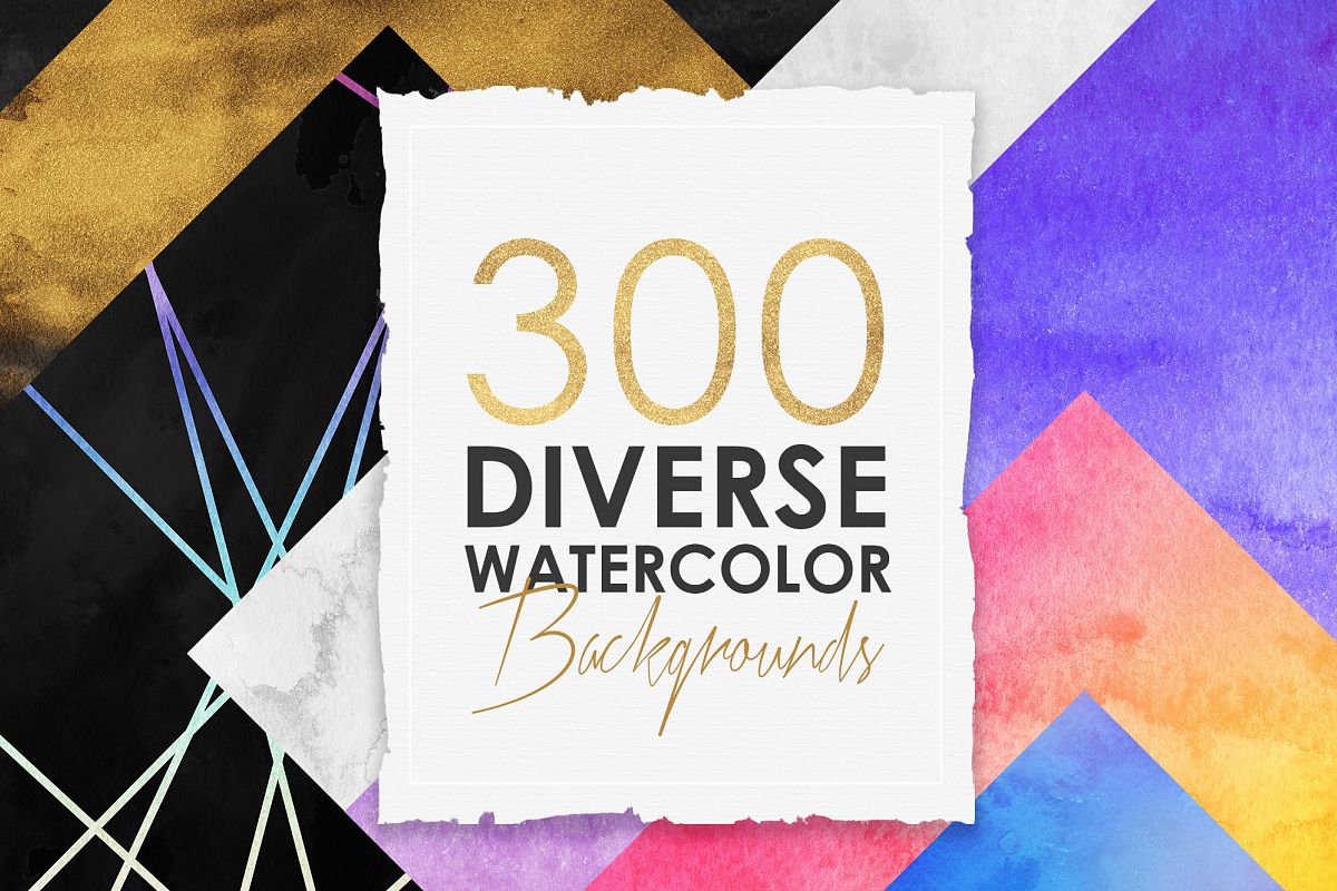 300 Diverse Watercolor Backgrounds example image 1