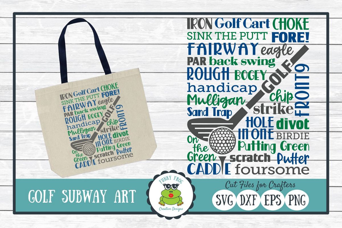Golf Subway Art SVG Cut File, PNG Printable Wall Art example image 1