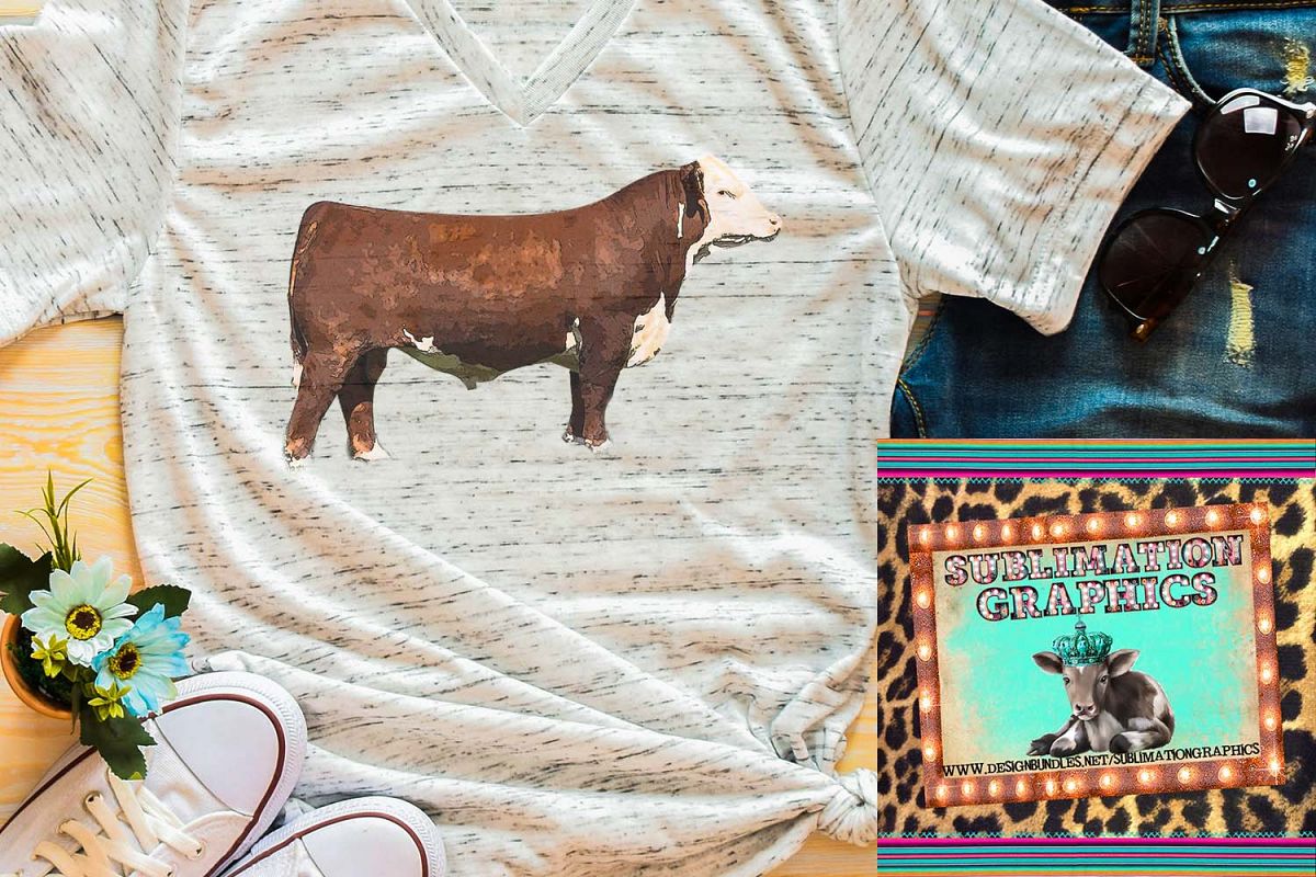 Hereford Bull Sublimation Digital Download example image 1