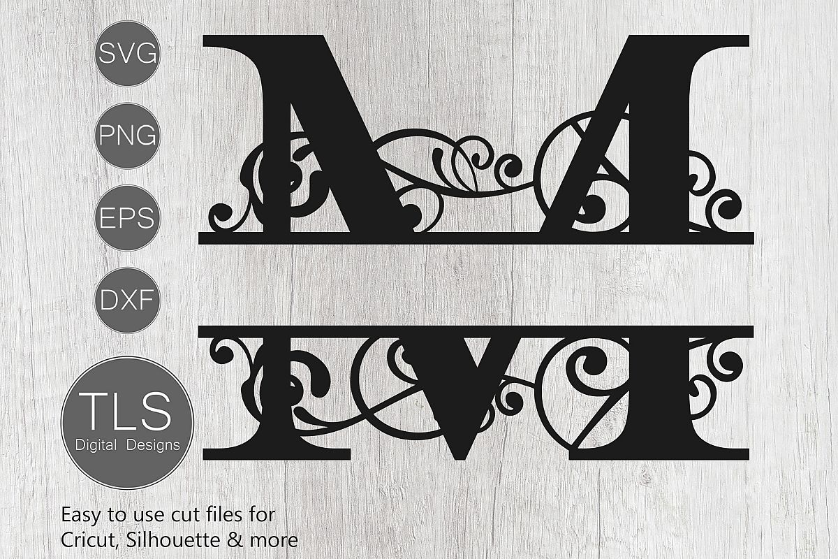 Download Split Monogram Letter M SVG, Letter M Monogram SVG, Letter