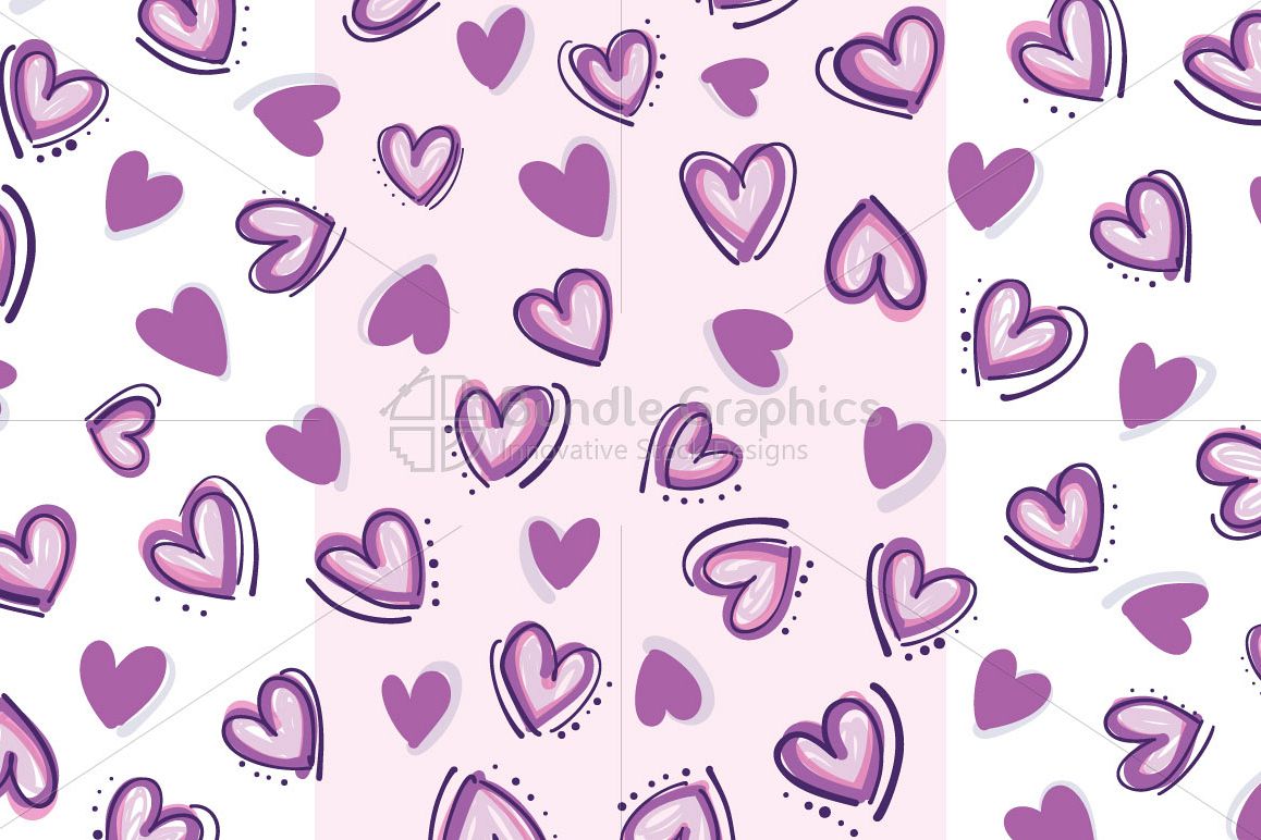 Random Hearts - Freehand Organic Shapes Random Background example image 1