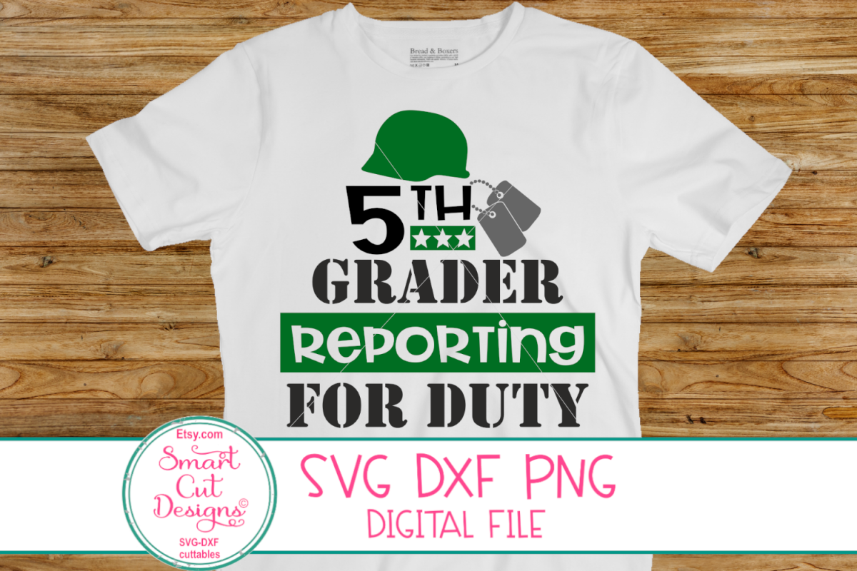 5th Grader Reporting For Duty SVG, 5th Grade SVG, Boy SVG example image 1