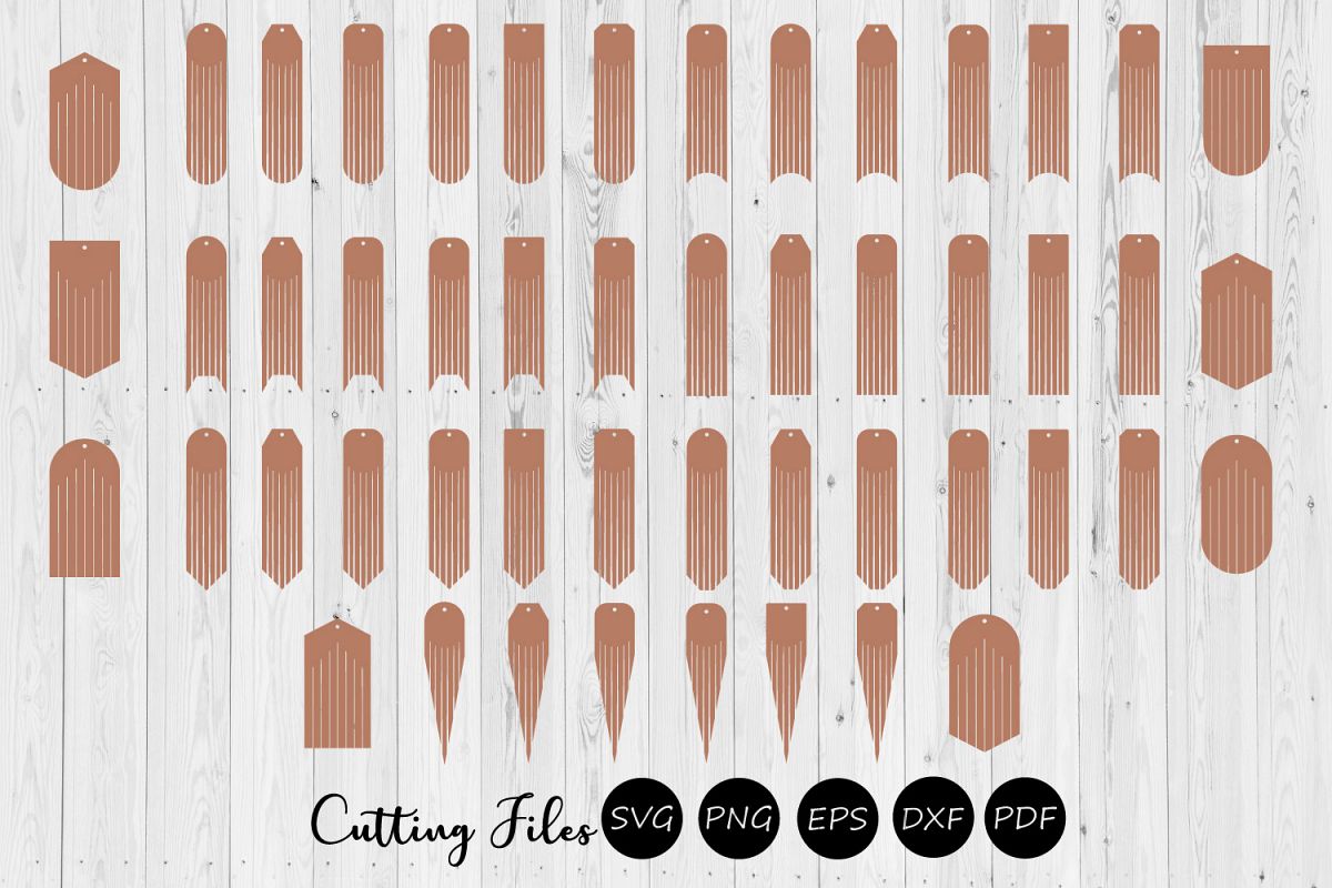 50 Fringe earrings designs | Leather Jewelry | Laser cut SVG example image 1