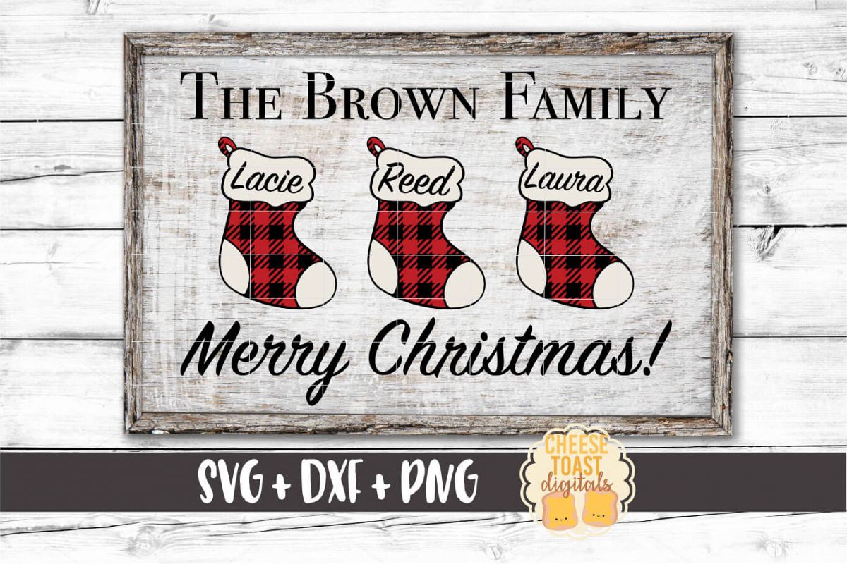 Merry Christmas - Buffalo Plaid Christmas Sign SVG PNG DXF ...