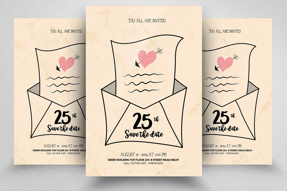 Floral Save The Date Flyer example image 1