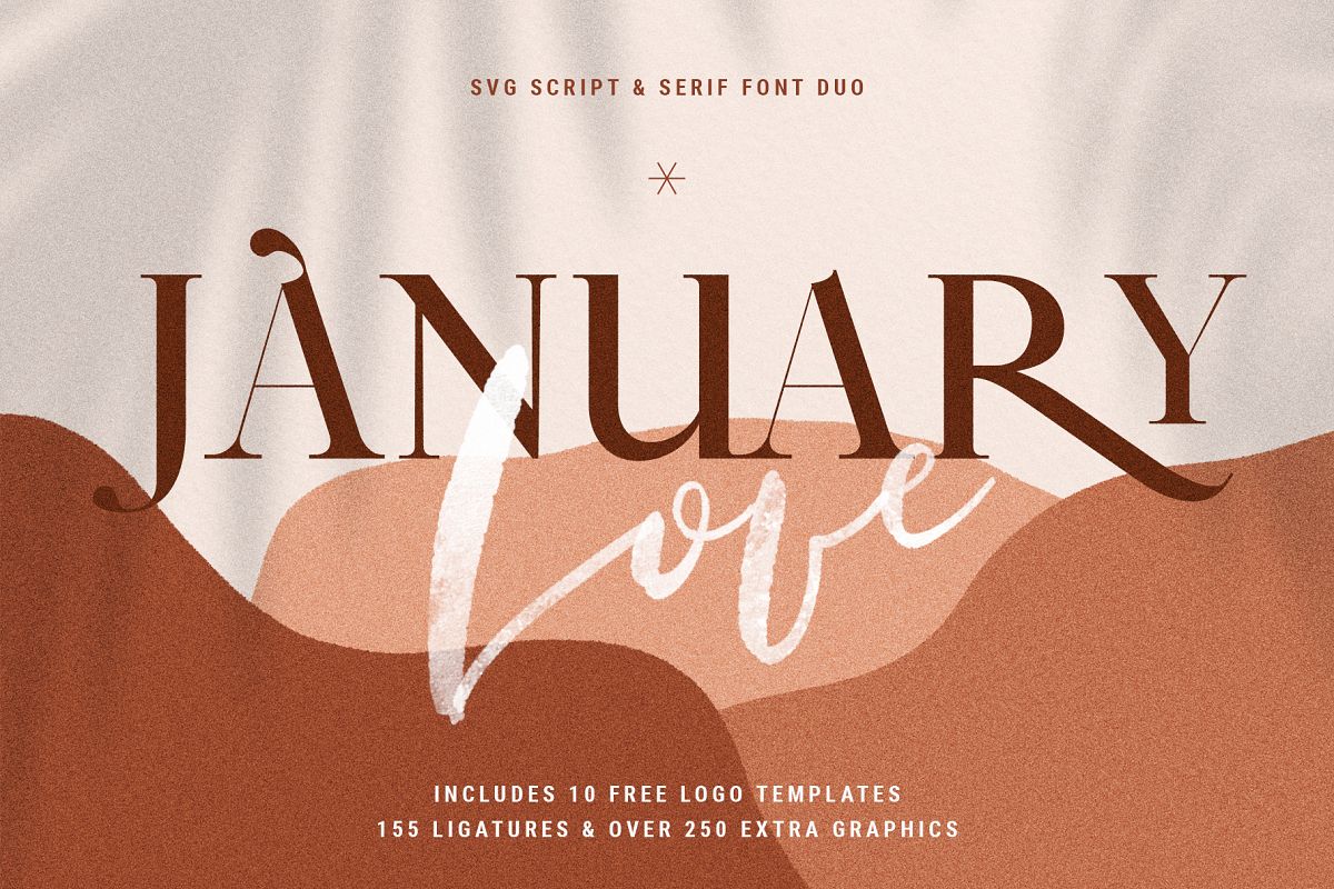 January Love Font Duo With 10 Logos & More Extras example image 1