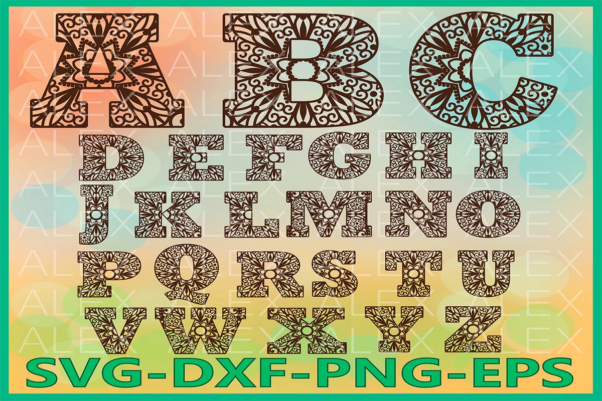 Download Alphabet Mandala SVG, Mandala Letters svg, Alphabet Svg