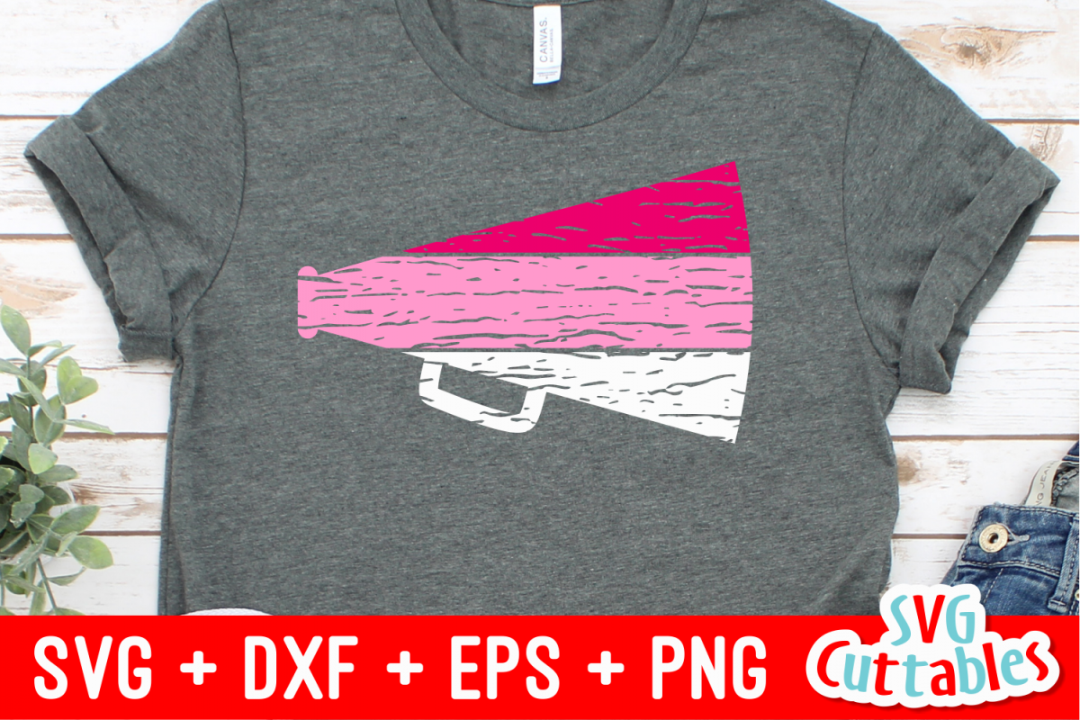 Distressed Cheer Megaphone | Cut File example image 1