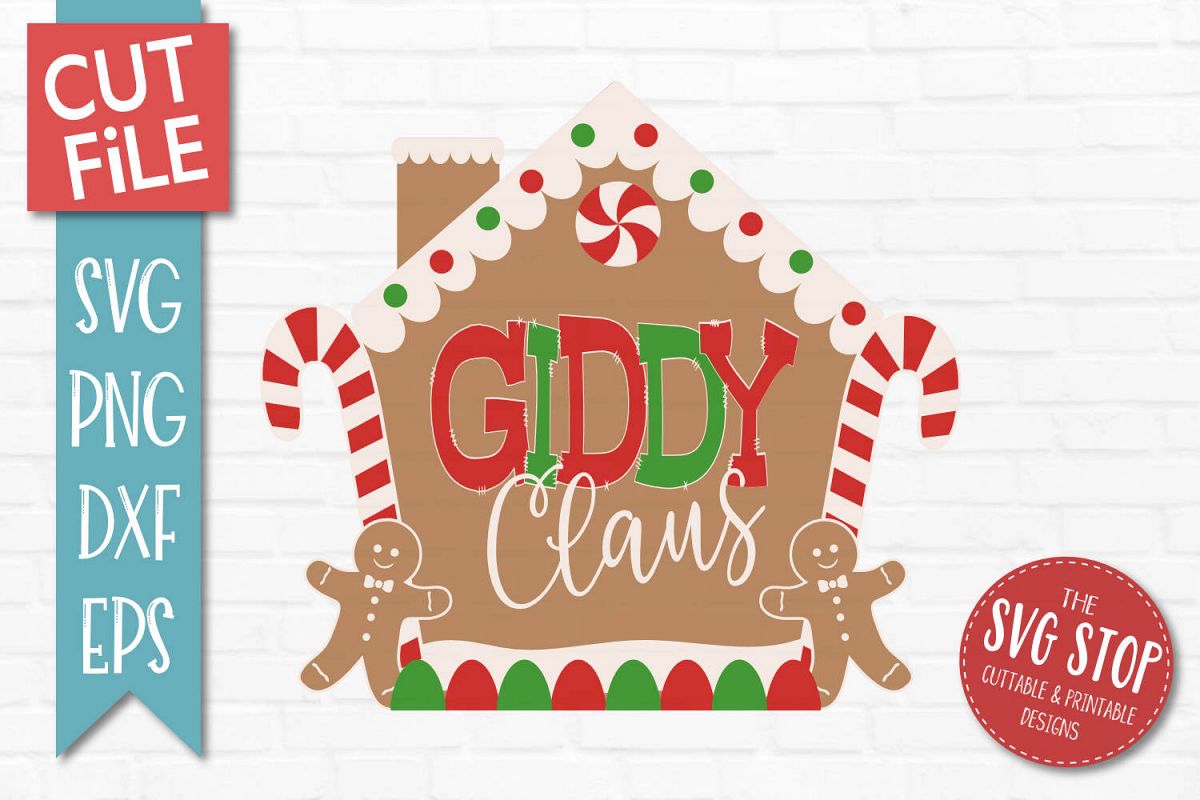 Giddy Claus Gingerbread Christmas SVG, PNG, DXF, EPS example image 1