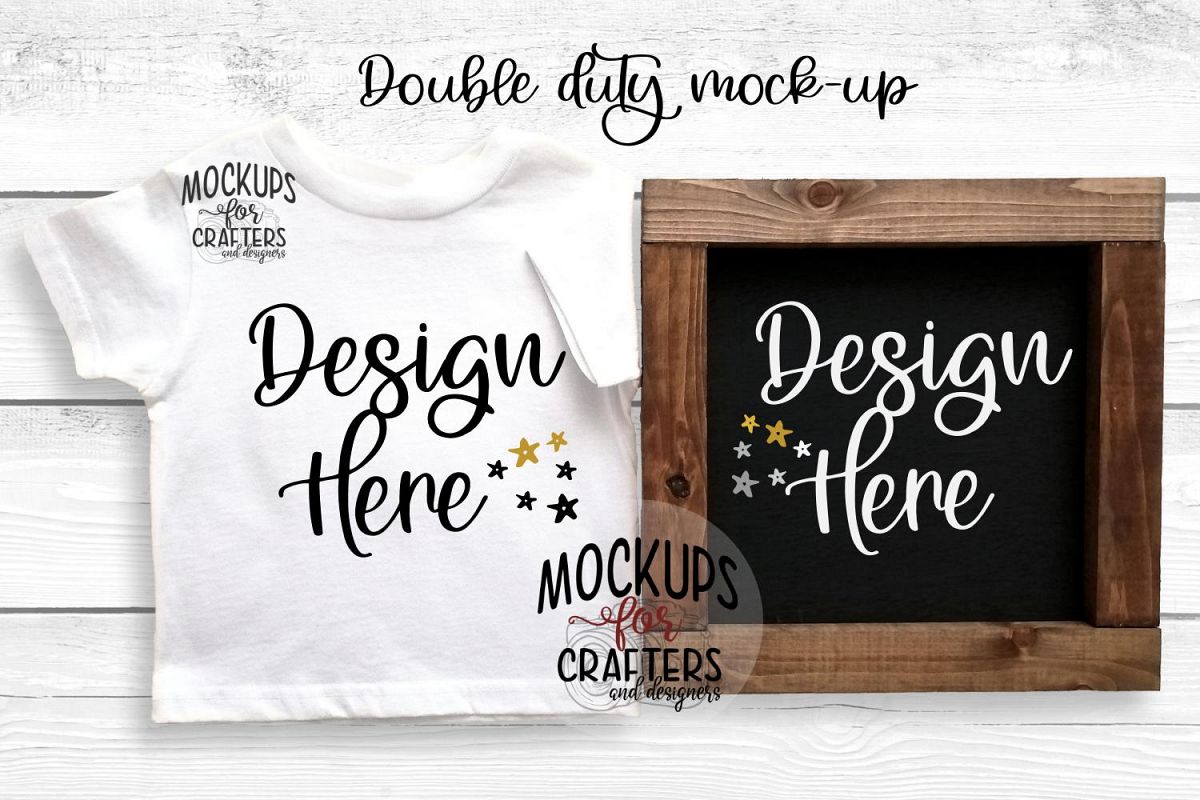 T-Shirt & Sign - DUAL PURPOSE Mock-Up example image 1