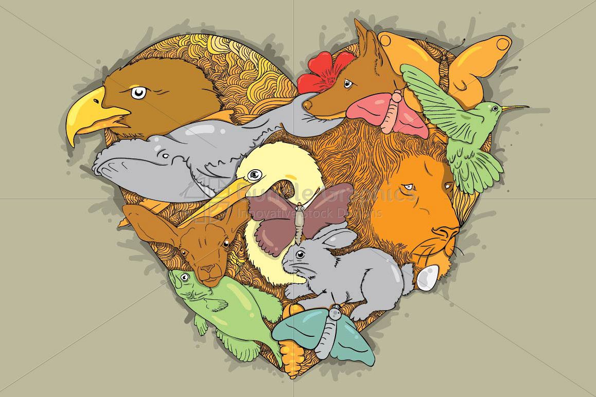 Wildlife Love - Creative Composition of Animals example image 1