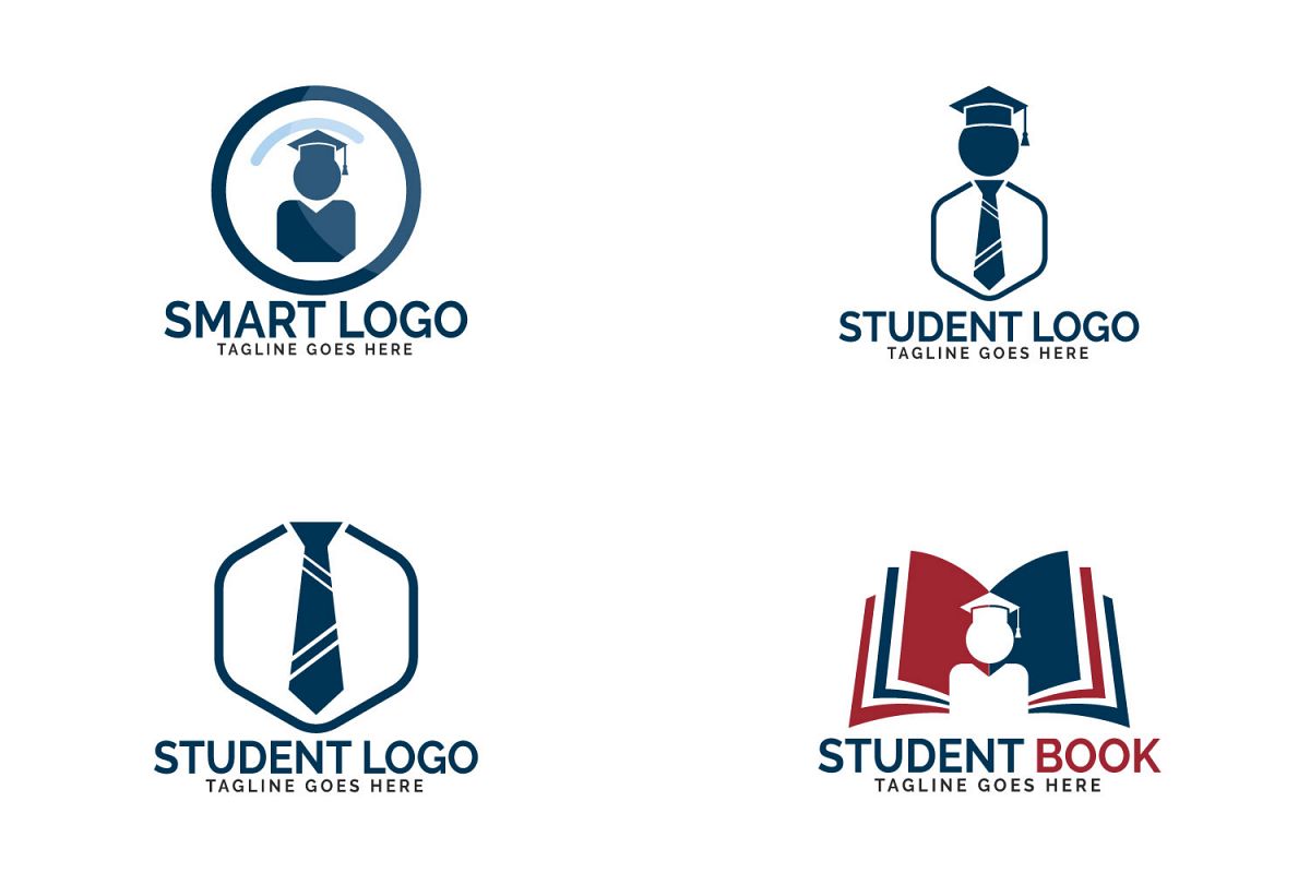 Student logo set. Educational and institutional logo design. example image 1