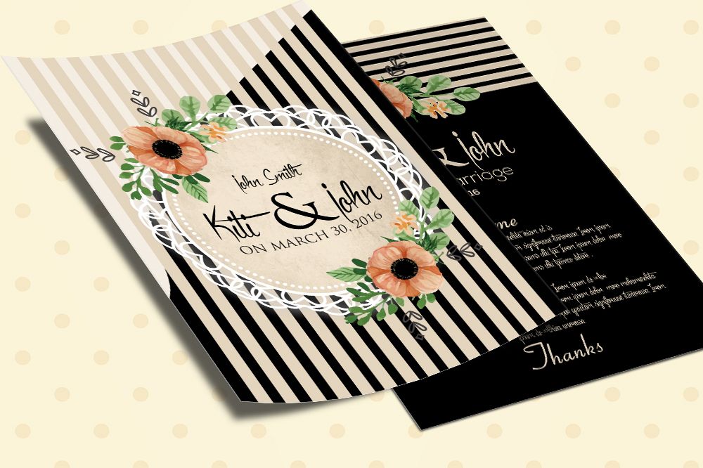 Double Sided Floral Wedding Invitation Card (140048) | Card Making