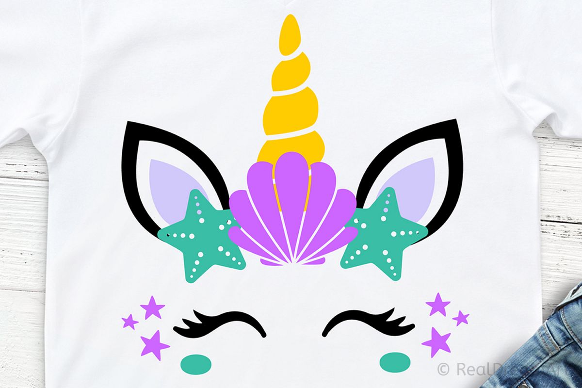 Mermaid Unicorn SVG, DXF, PNG, EPS Files for Cutting