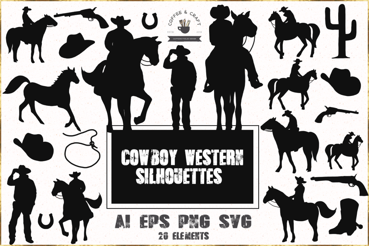 Cowboy Silhouettes SVG File