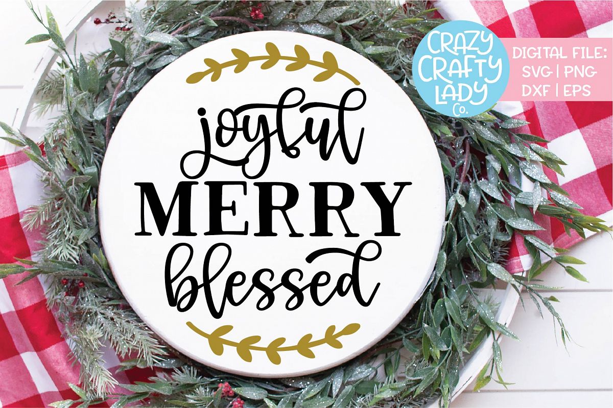 Joyful Merry Blessed Christmas SVG DXF EPS PNG Cut File example image 1