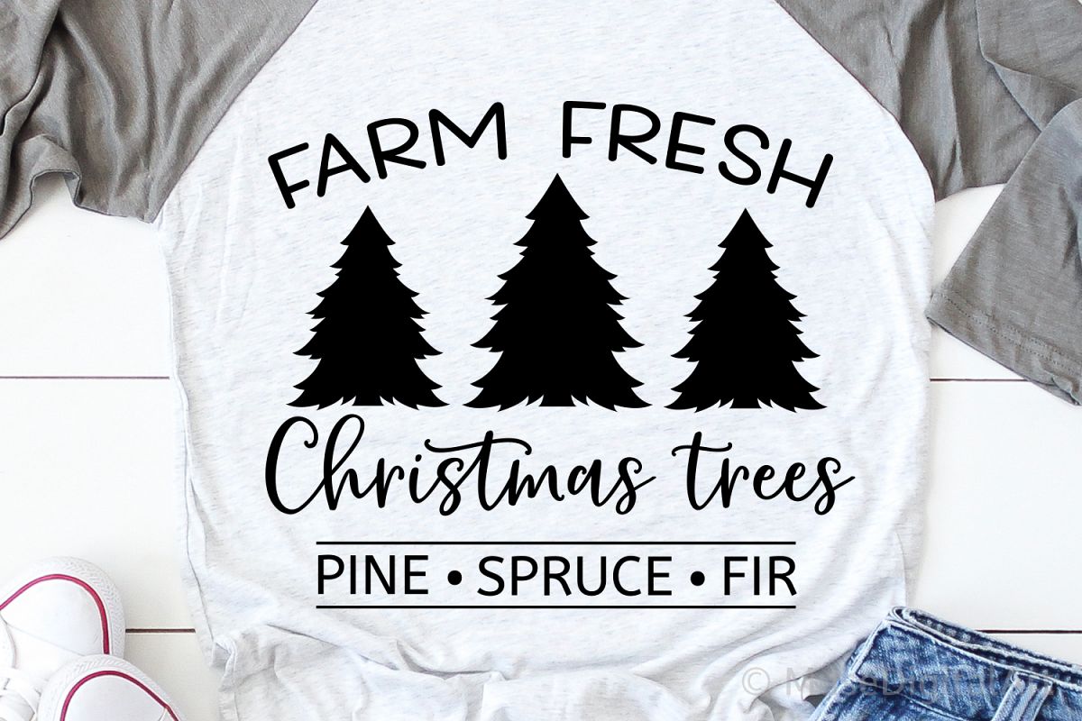 Farm Fresh Christmas Trees Svg, Christmas Svg, Farmhouse Svg example image 1