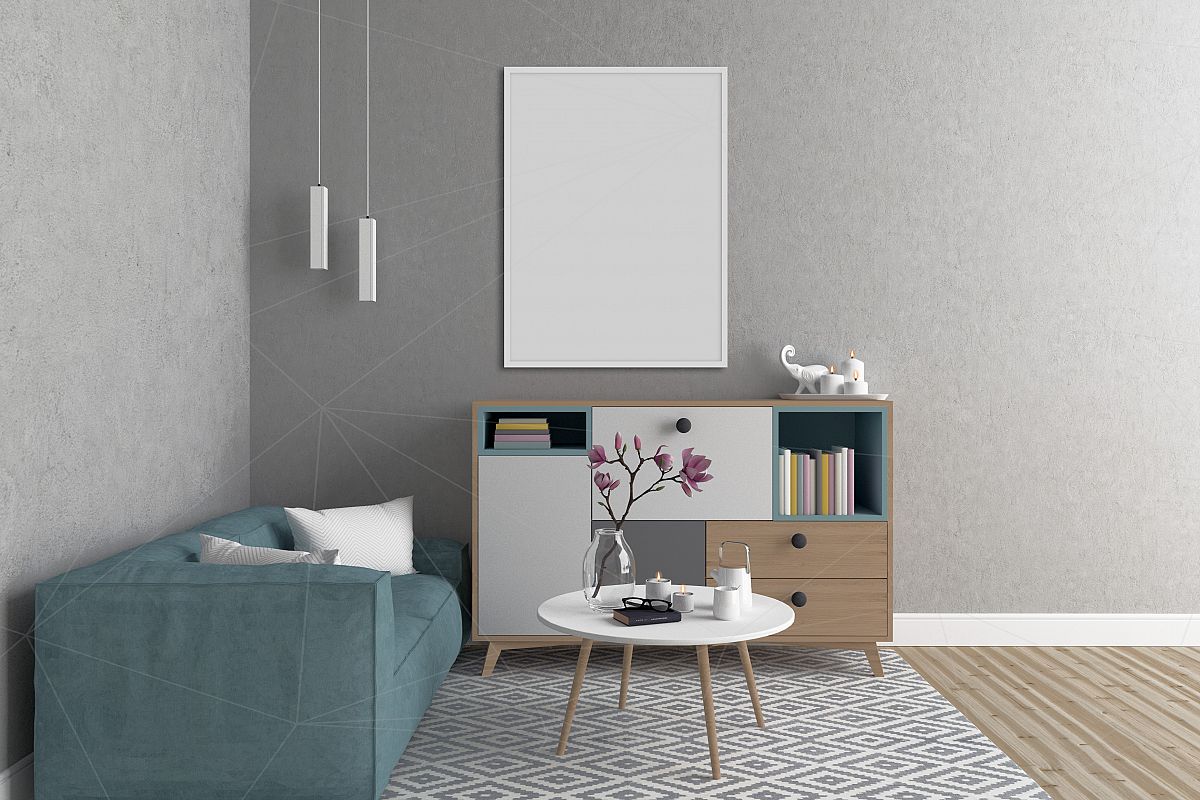 Interior mockup bundle - blank wall mock up example image 1