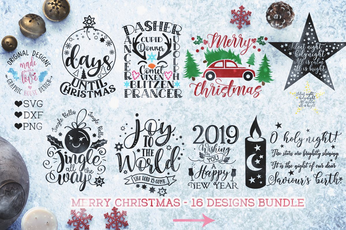 Merry Christmas Cut Files - Christmas Bundle example image 1