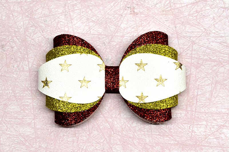 Hair bow template SVG, DIY leather bow template example image 1