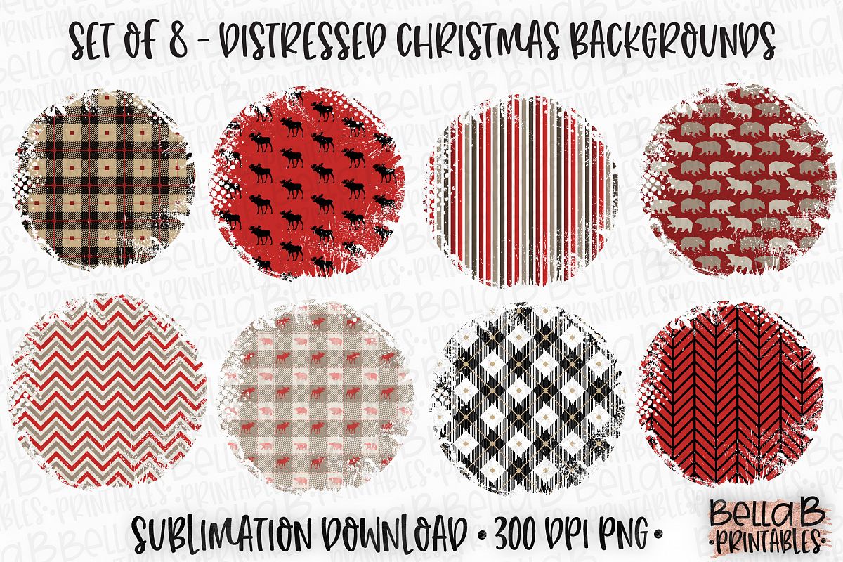 Christmas Sublimation Background Bundle, Christmas Frames example image 1