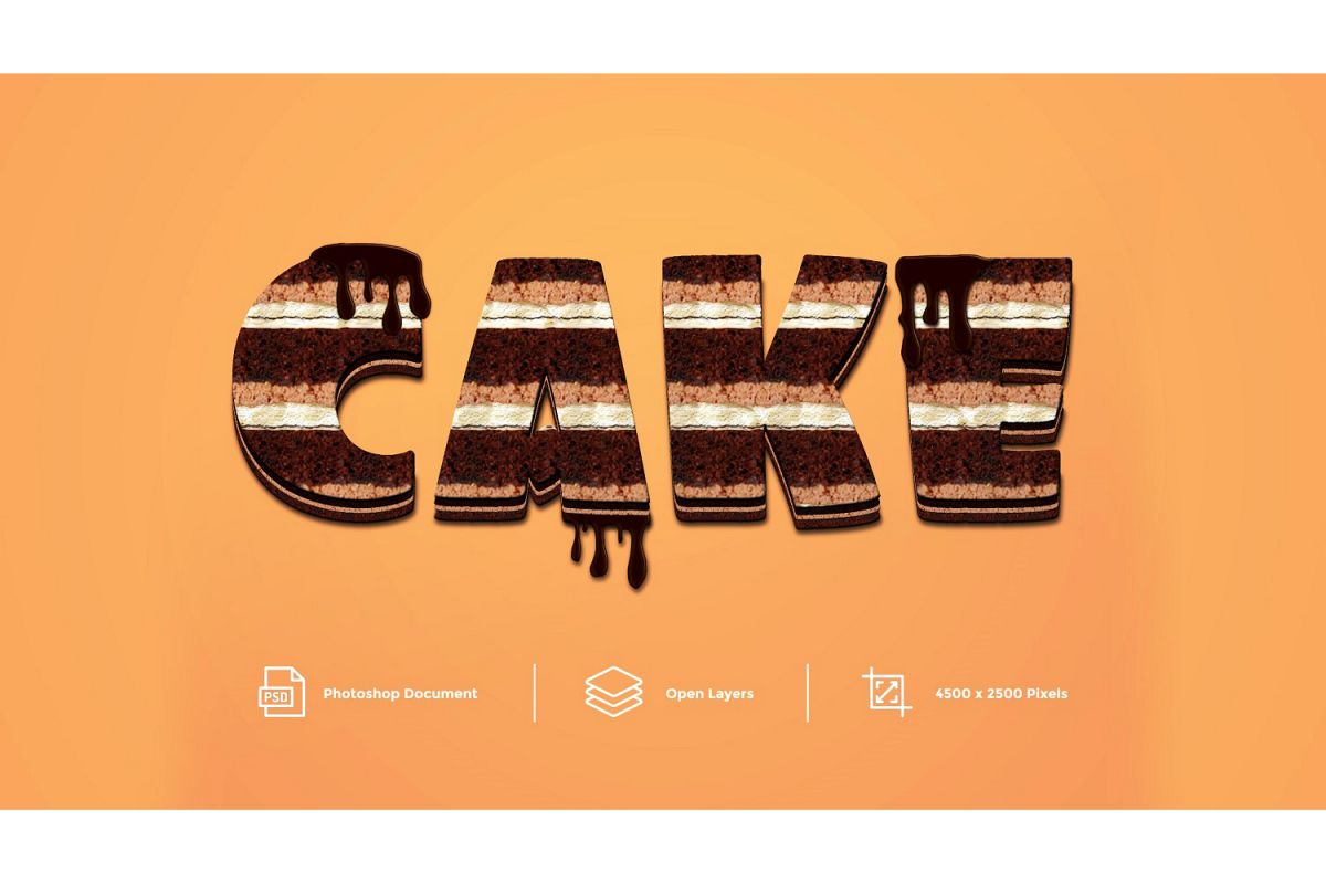 Cake Text Effect Design Photoshop Layer Style Effect example image 1