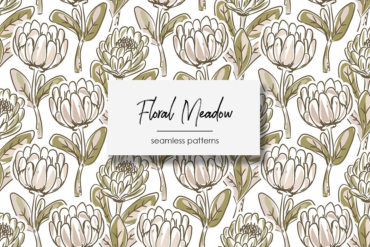 Floral Meadow - Seamless Patterns example image 1