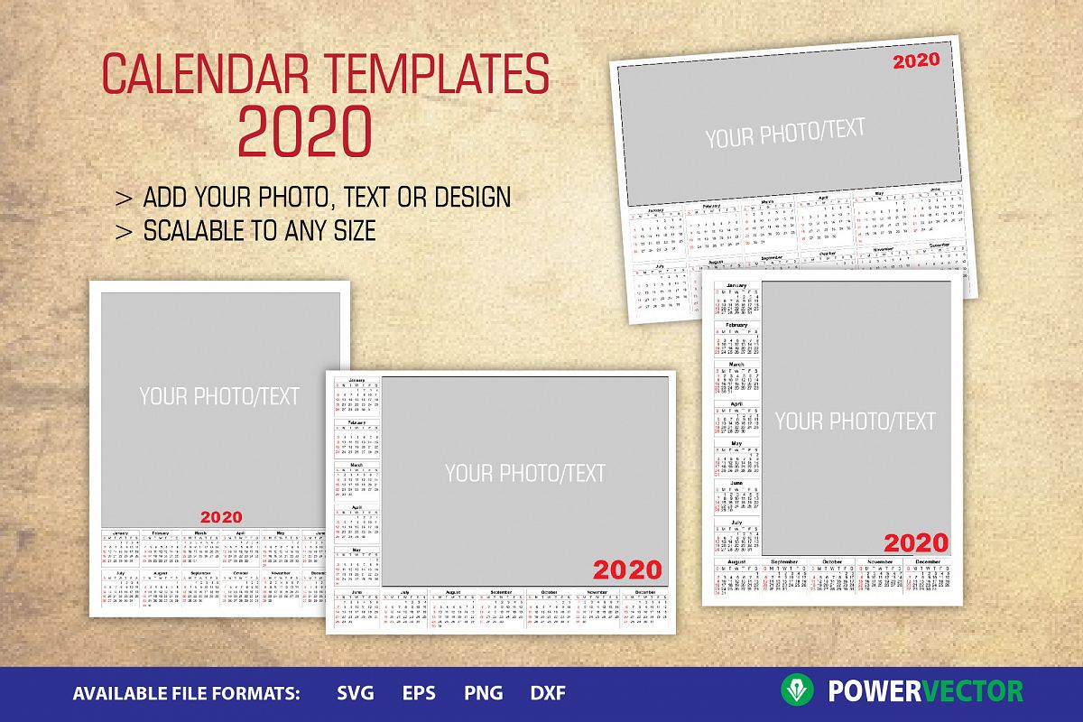 Photo Calendar 2020 Templates Collection