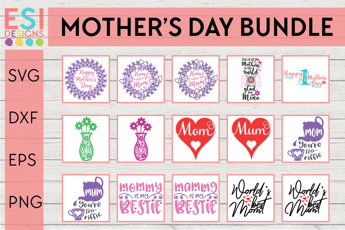 Mom | Mother's Day Bundle | Mom and Mum Designs example image 1