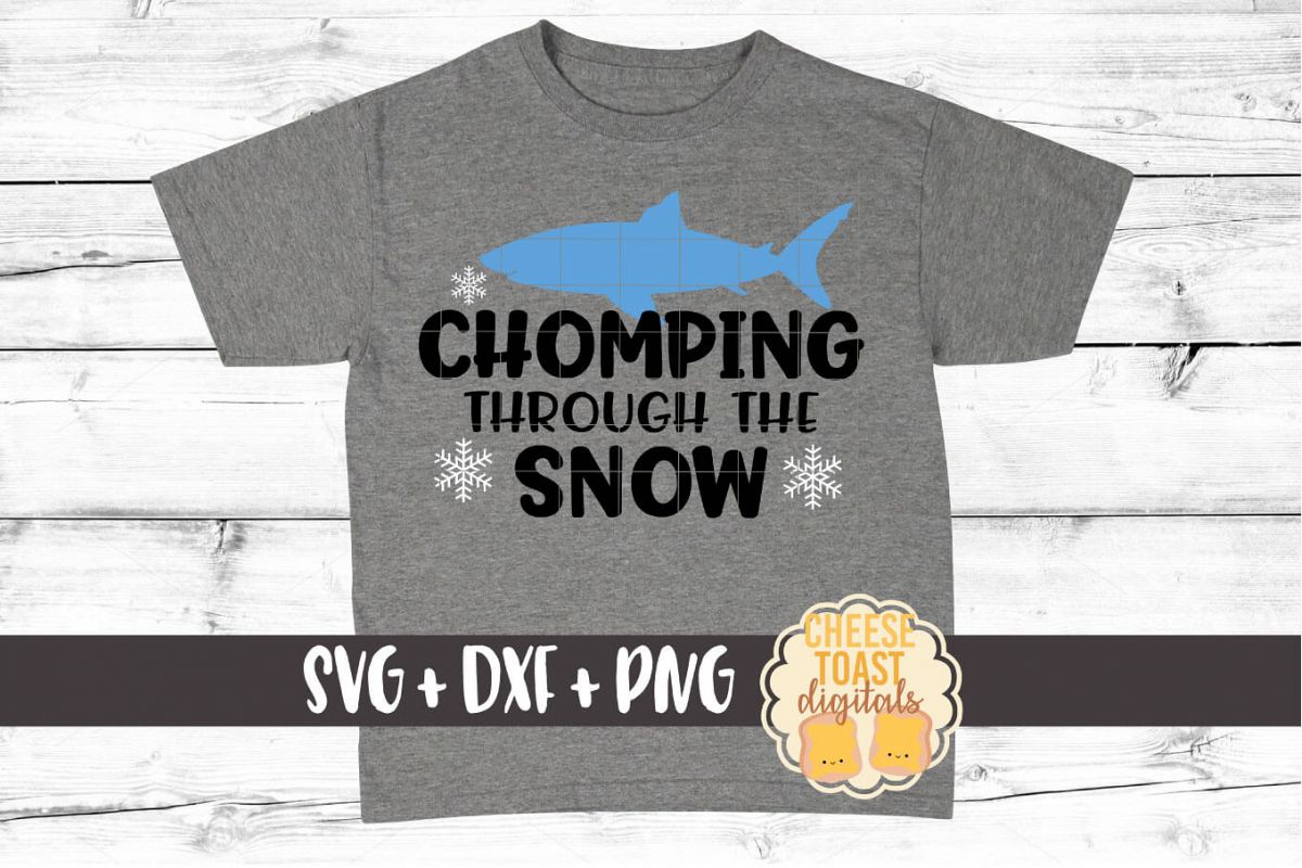 Chomping Through The Snow - Christmas SVG Files - Shark SVG example image 1