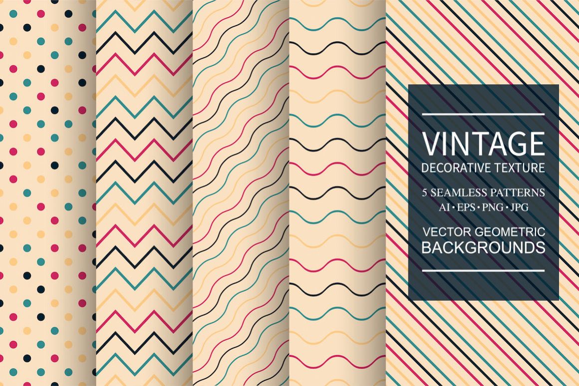 Color seamless geometric patterns example image 1