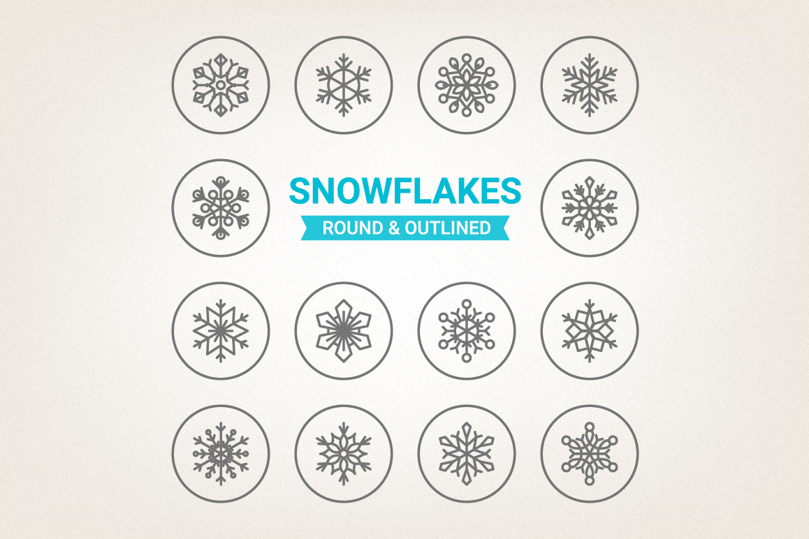Circle Snowflakes Icons example image 1