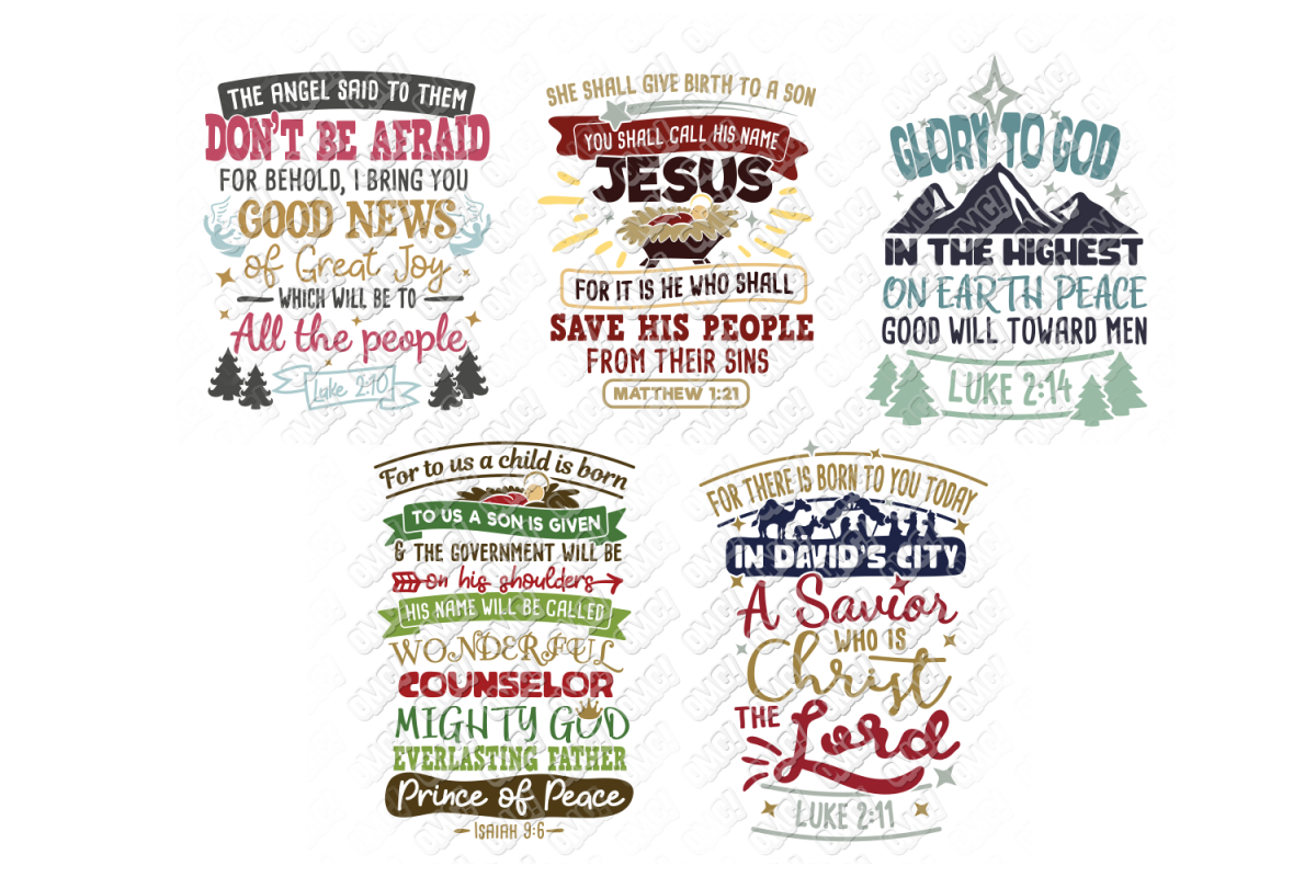 Christmas Bible Verse Svg Bundle In Svg Dxf Png Eps Jpeg