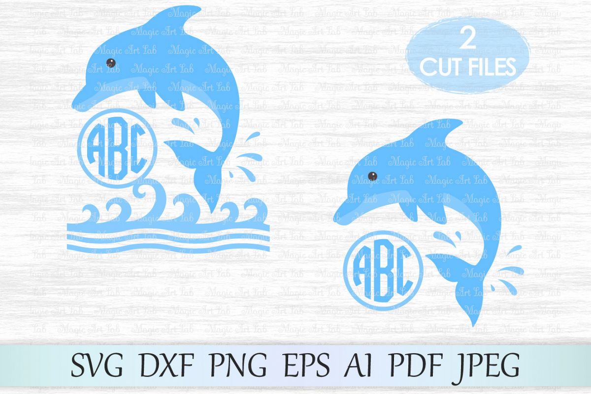 Download Dolphin svg file, Dolphin monogram, Sea wave svg file, Whale svg, Dolphin cut file, Dolphin ...
