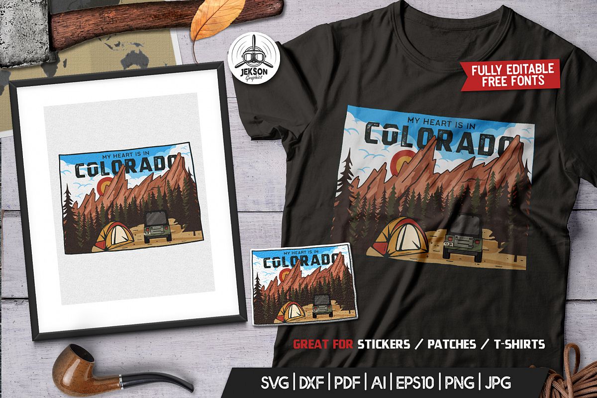 Colorado State Badge / Vintage US T-Shirt American SVG Cut example image 1