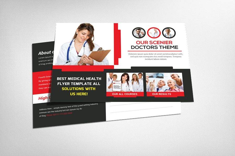 Medical Health Postcard Template example image 1