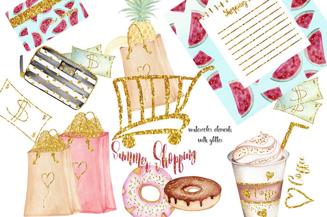 Summer Shopping illustrations example image 1