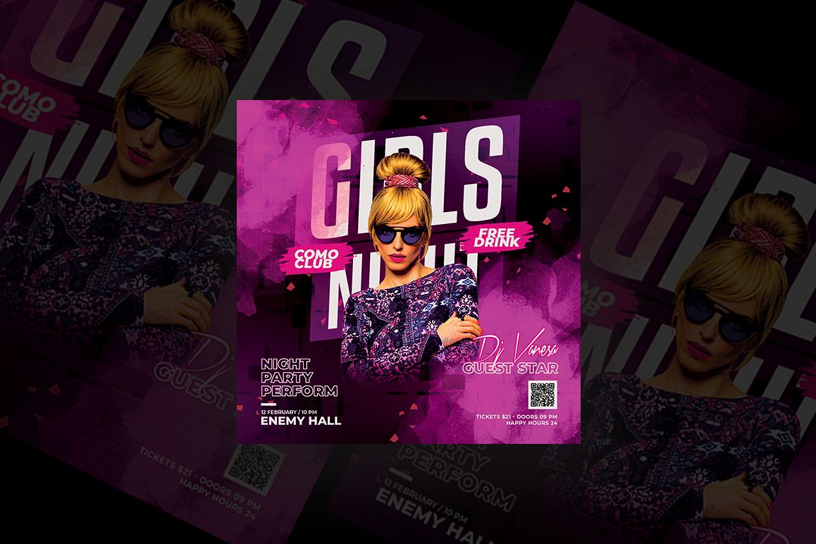 Girls Night Party Flyer example image 1