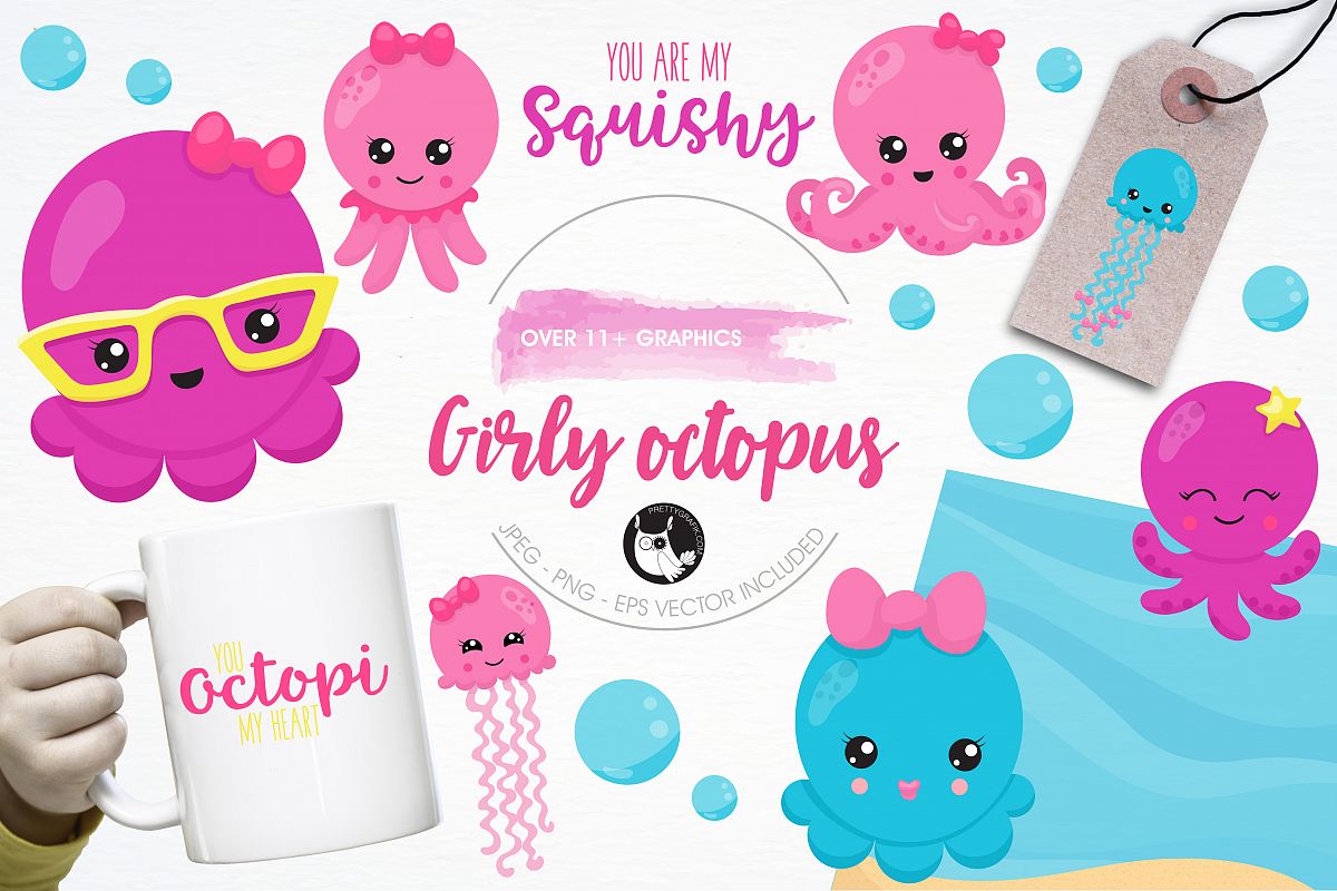 Hipster octopus graphics and illustrations example image 1