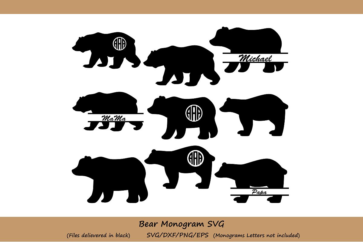 Bear Svg Cut File, bear monogram Svg, SVG Digital Design ...