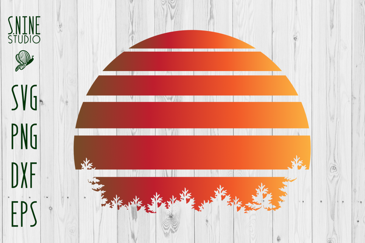 Vintage Sunset SVG Cut File