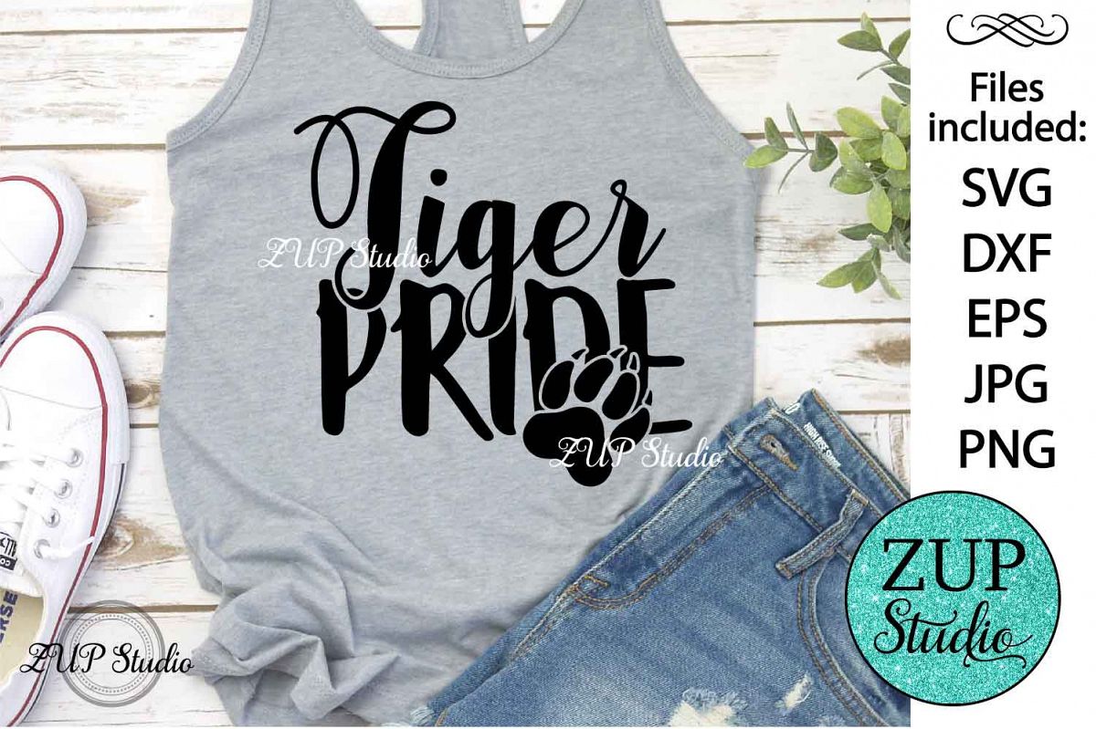 Tiger Pride text word art svg design 459 example image 1