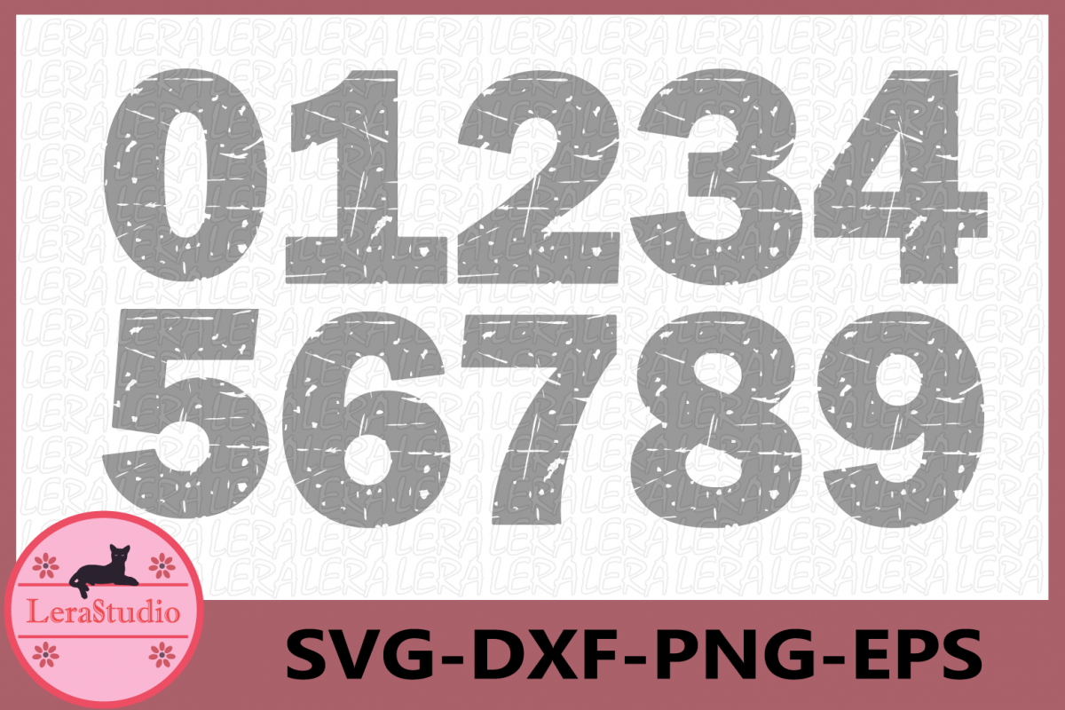 Numbers Grunge SVG, Numbers SVG, Cut Files Svg, Vector Files example image 1