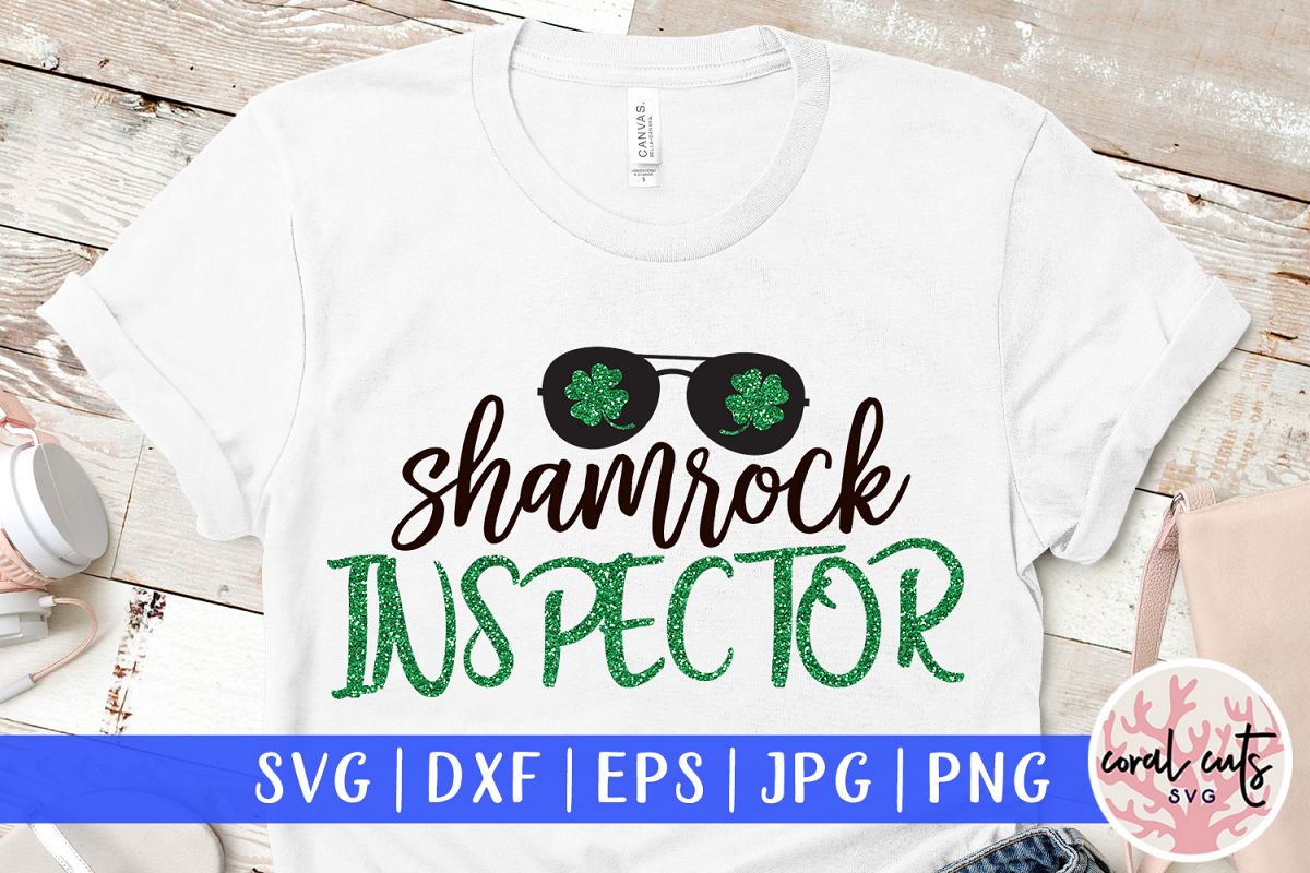 Shamrock inspector - St. Patrick's Day SVG EPS DXF PNG example image 1