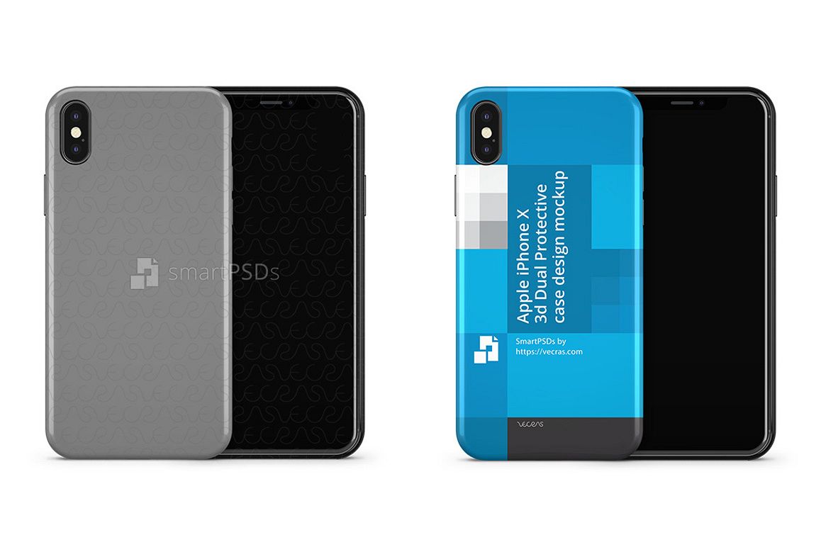 Apple iPhone X 3d Dual Protective Cover Design Template 2 example image 1
