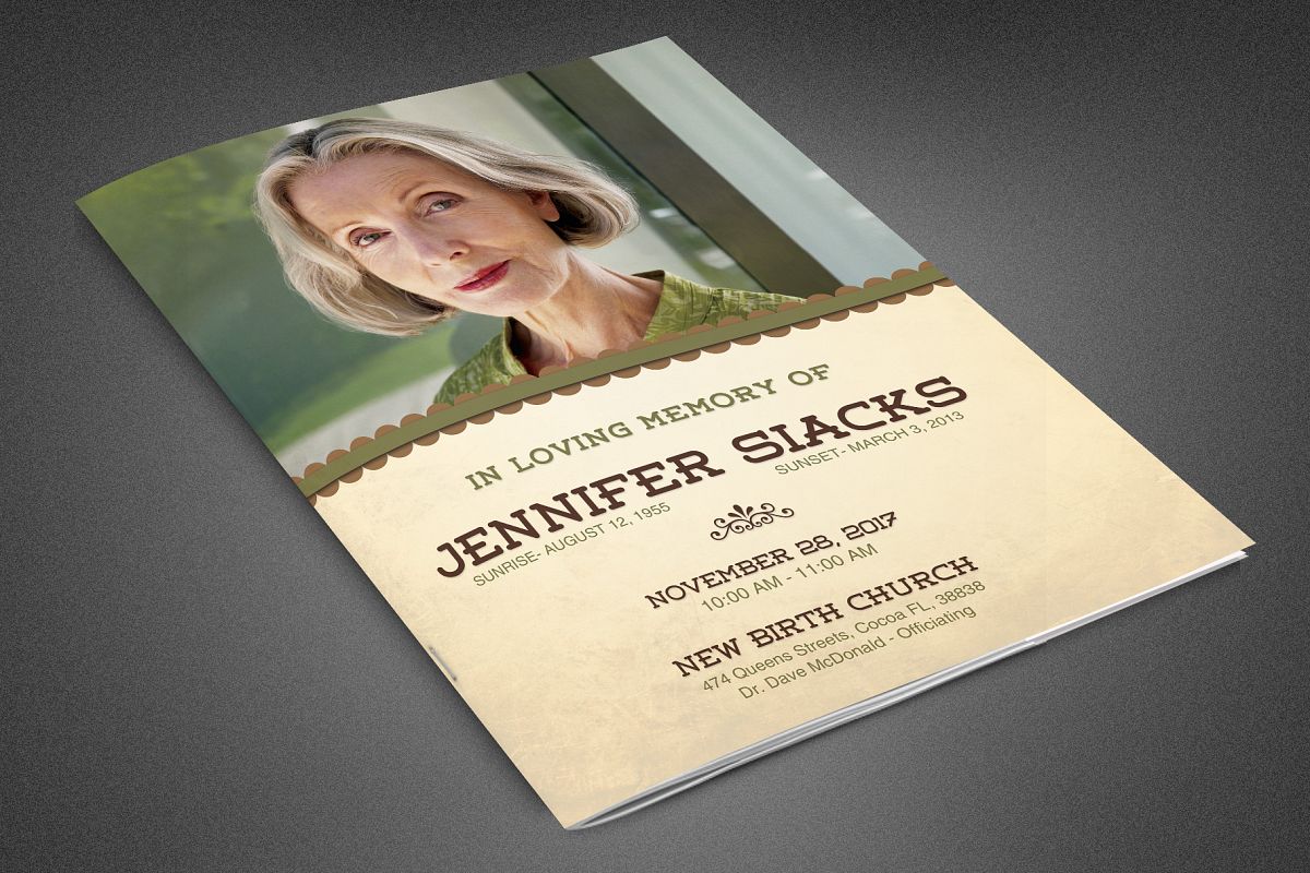 Elegance Funeral Program Template example image 1